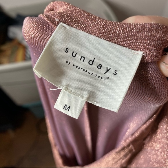 Sundays Pink Glitter Midi Dress - Size M - Picture 4 of 6